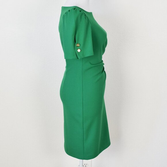 DKNY Ruched Short Puff Sleeve Sheath Dress - 8P - Picture 7 of 9